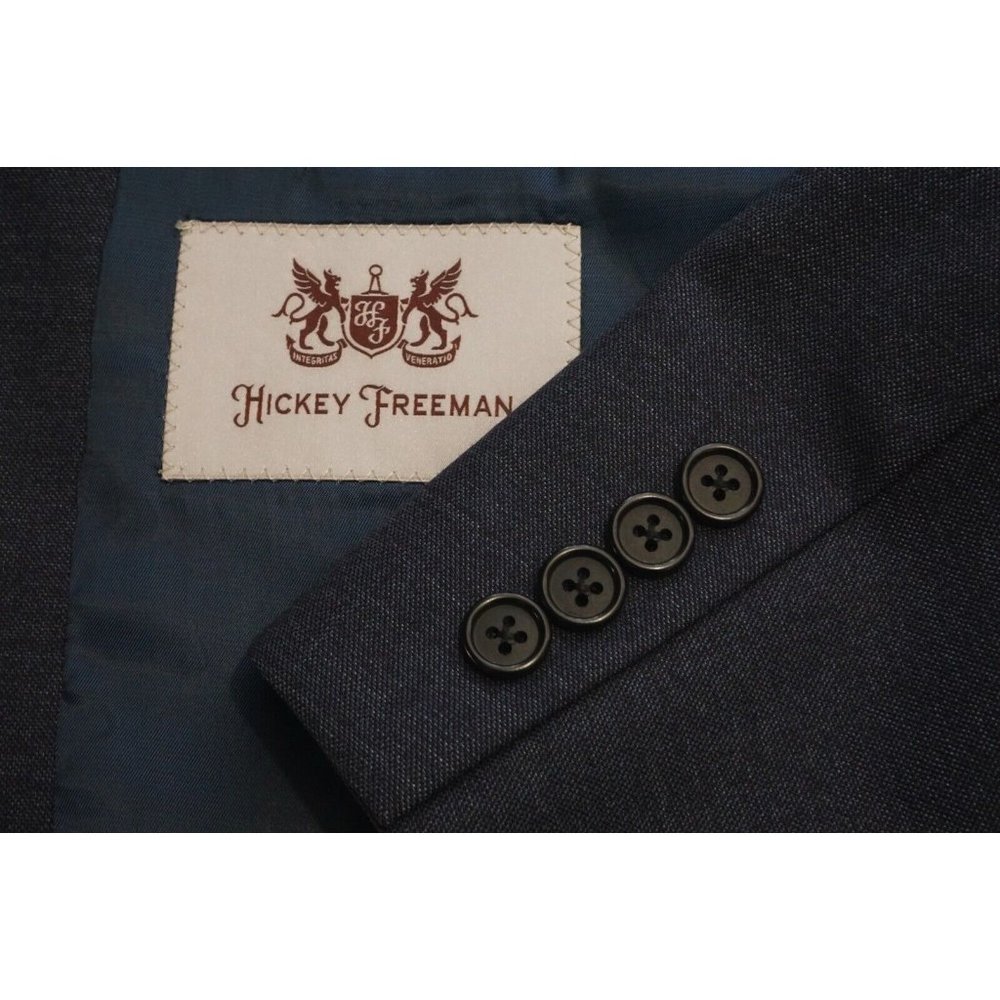 Hickey Freeman Morgan Wool Blend Blue Sport Coat Jacket Sz 42L